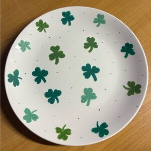 Shamrock Painted Salad Plate- decor only